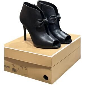 Michael Kors Black Peep-Toe Ankle Boots
